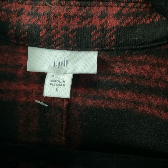 J Jill Buffalo Red And Black Plaid Jacket / Coat W Pockets Size L - 0124 - Picture 4 of 6